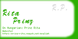 rita prinz business card